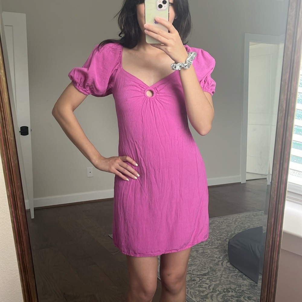 Pink Linen Dress